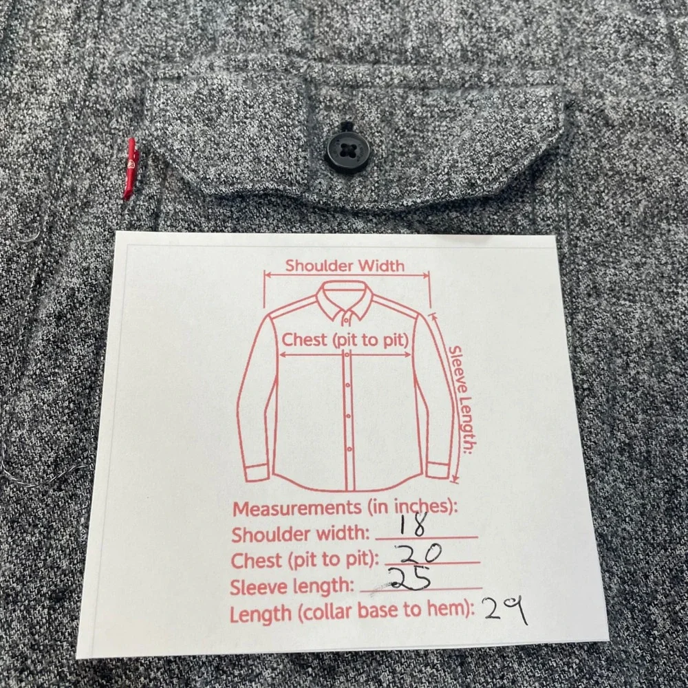 Levis Mens Gray Heathered Cotton Button Up Shirt Long Sleeve Size Medium